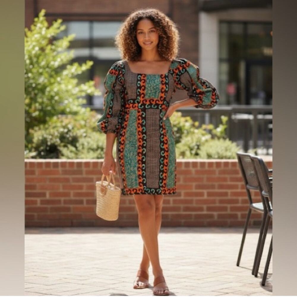 Handmade Dutch Wax Vlisco Retro One Shoulder Sheath Mini Dress One of a Kind